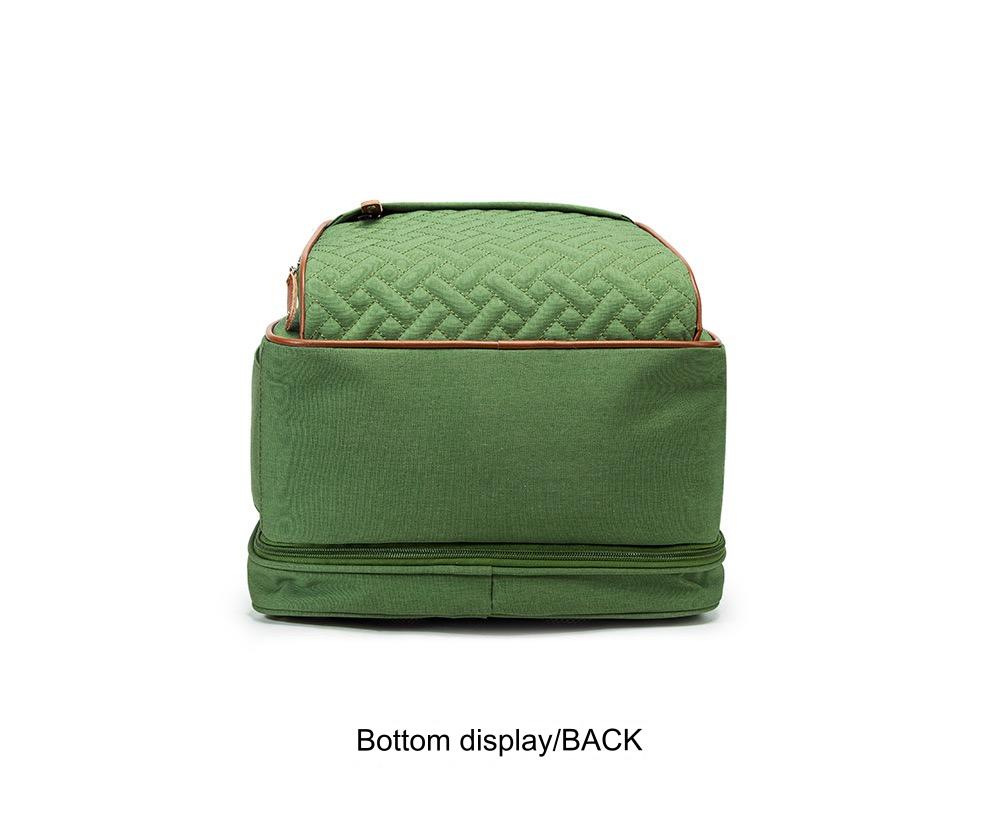 Green Baby Nappy Diaper Backpack, Foldable Stroller Bag USB Changing Bags Mosquito Net 4122 - Senora