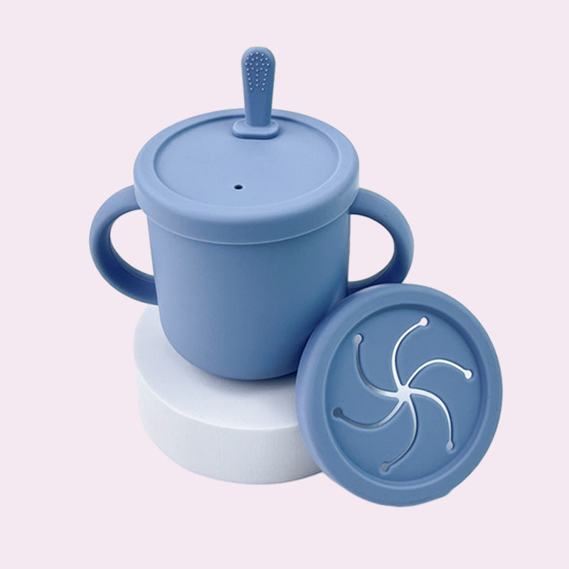 Silicone Sippy Cup 150 ml - Deep Blue - Cutlery