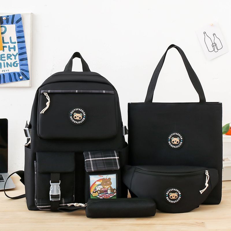 Multi pieces canvas Korean style trendy backpack