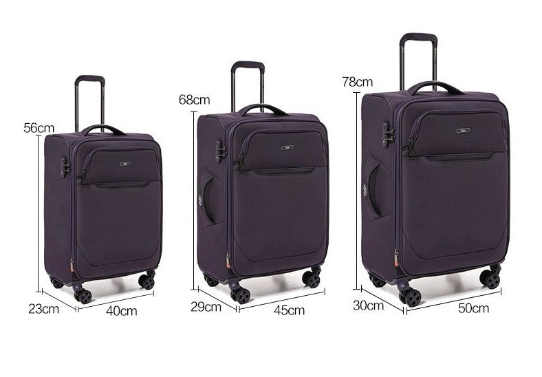 Black Goby London Carry-On Luggage Suitcase 3Pcs Sets On Wheels Oxford Luggage 3006 - Senora