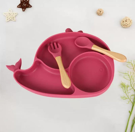 Fish shape silicoe suction plate set