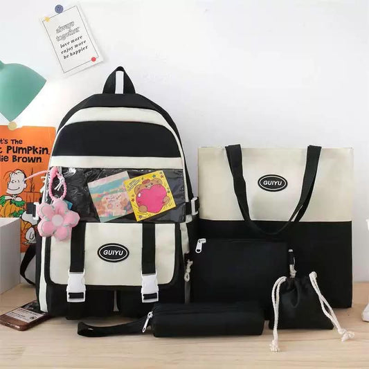 Multi pieces canvas girls Korean style trendy backpack
