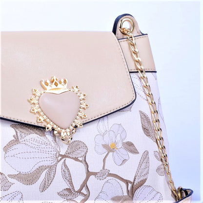 Green Heart Decor Flap Over Mini Crossbody Bag 8816-3 - Senora