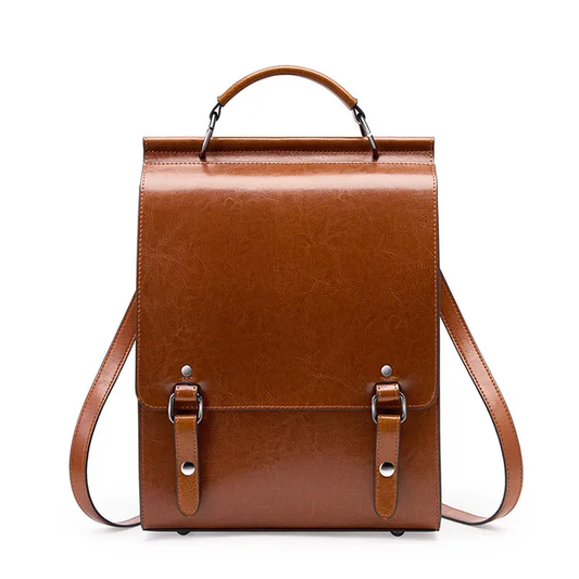 Musterd Leather Backpacks For women-Chic Zipper Closure Backpack 557-1 - Senora