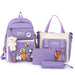 Multi pieces canvas girls Korean style trendy backpack - Senora