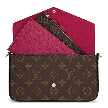Louis Vuitton (Box Packing) 1969 Monogram Canvas Pochette Felicie Wallets Handbag Clutch Article:M61276 - Senora