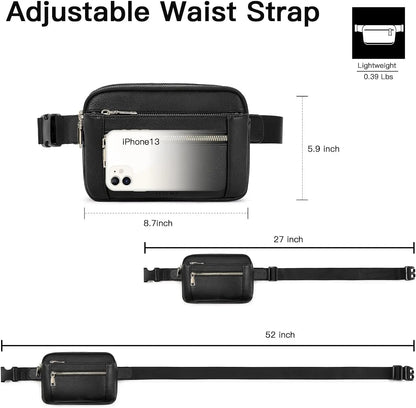 Premium Leather Fanny Pack - Lightweight Waist Bag with Adjustable Belt - Senora