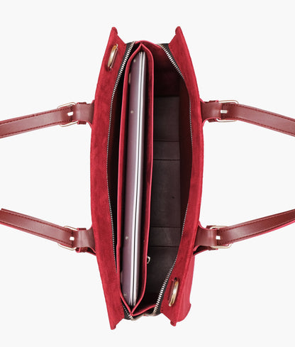 Maroon Suede Tote Bags With Sleeve 612 GALAXY BAGS