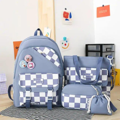 5 pcs Set Girls Backpack Large Capacity School College Travel Bag W16