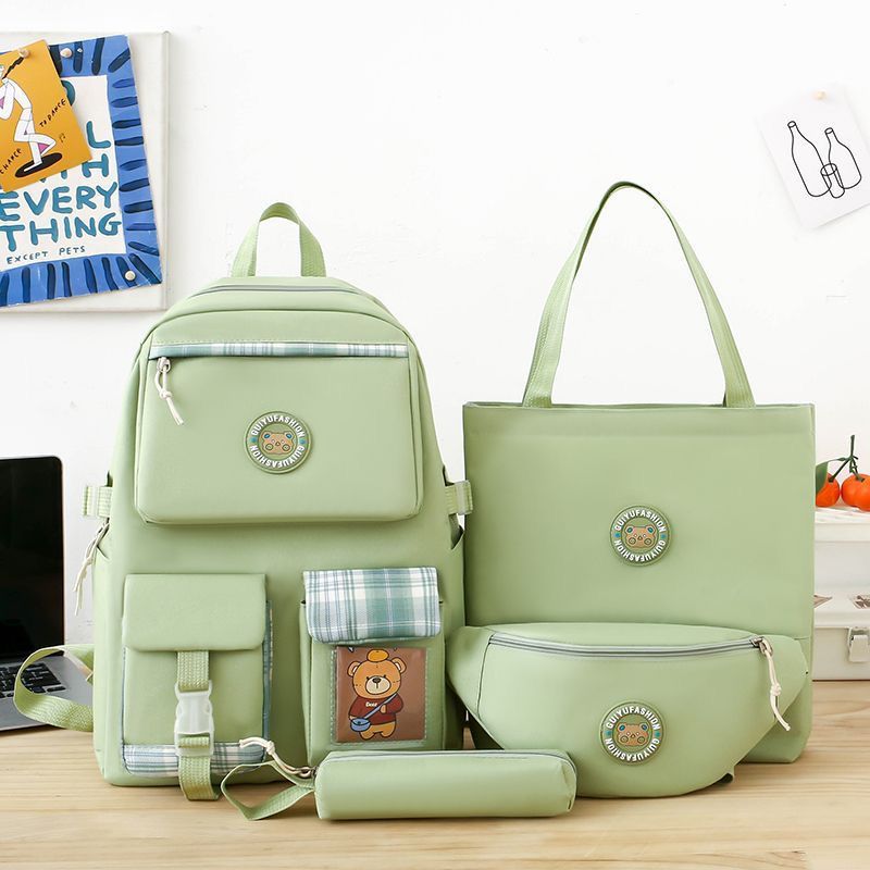Multi pieces canvas Korean style trendy backpack