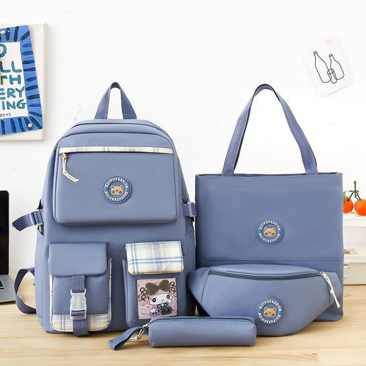 Multi pieces canvas Korean style trendy backpack