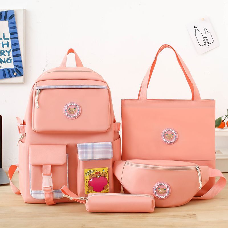 Multi pieces canvas Korean style trendy backpack