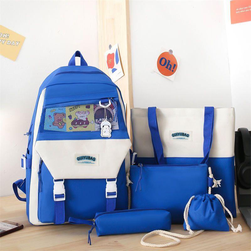 Multi pieces canvas girls Korean style trendy backpack