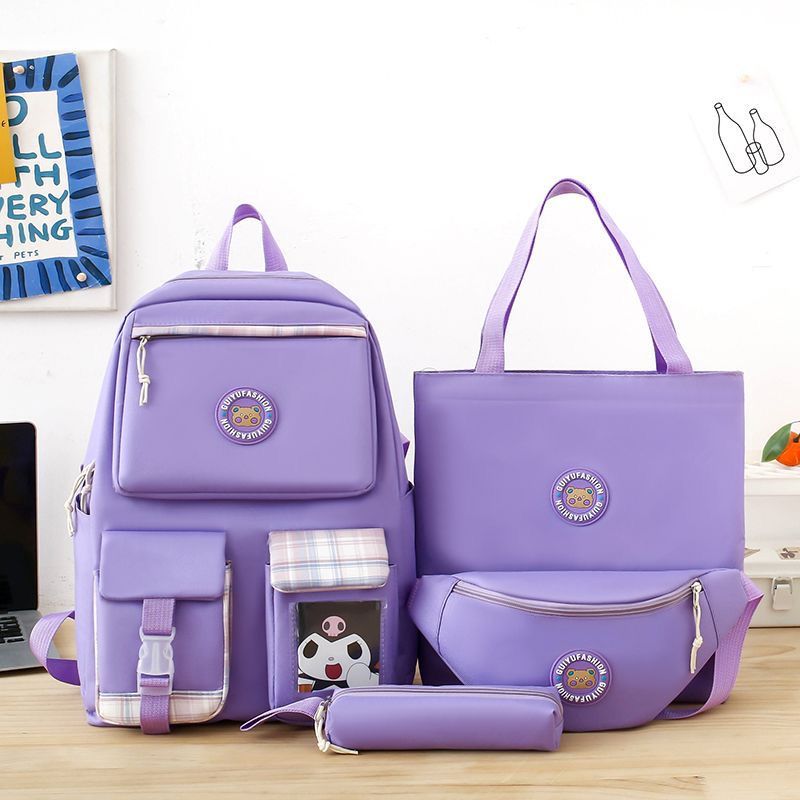 Multi pieces canvas Korean style trendy backpack